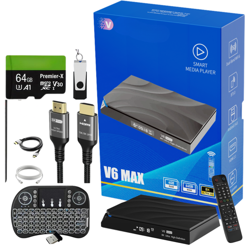vseebox v6 max 8k android tv box with wireless keyboard bundle